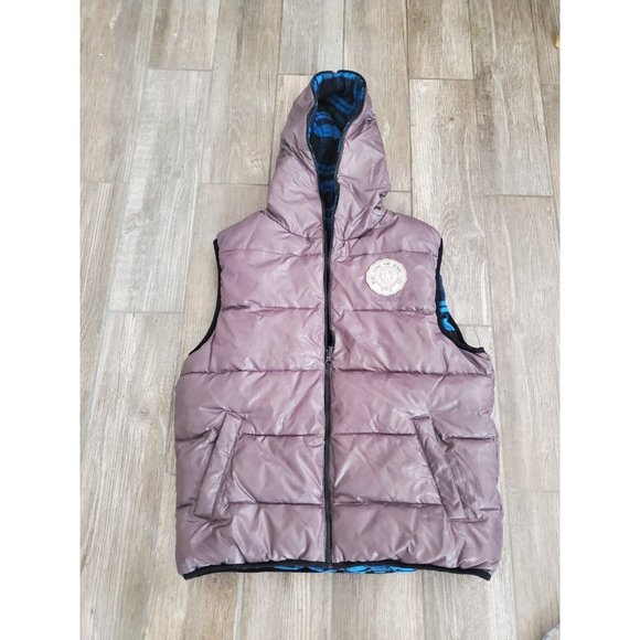 Union Bay Mens Reversible Plaid Puffer Y2K Vest In Size Medium - Picture 3 of 6